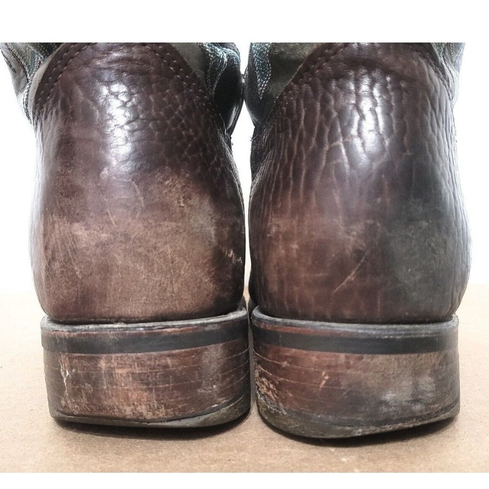 Double H Leather Square Toe Cowboy Boots Mens Size 13D Brown Gray DH3575 - Picture 9 of 13
